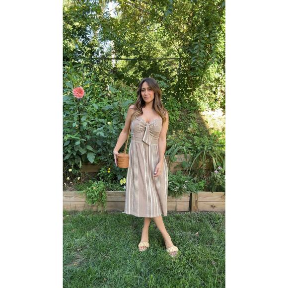 Saltwater Luxe Striped Tie-Front Midi Dress - Picture 2 of 5